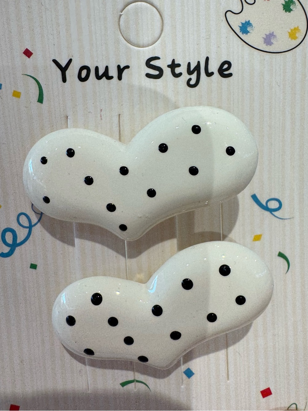 Cute Polka Dot Heart Hair Clips